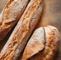 Εικόνα συνταγής για Ψωμί – Χωριάτικη Μπαγκέτα Γαλλικού Τύπου με Προζυμι Phil Camp Αsine (ενδεικτική συνταγή)